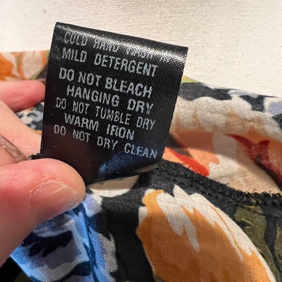 Olivaceous floral 100% cotton peasant blouse w tassels, Size Medium - Picture 14 of 15